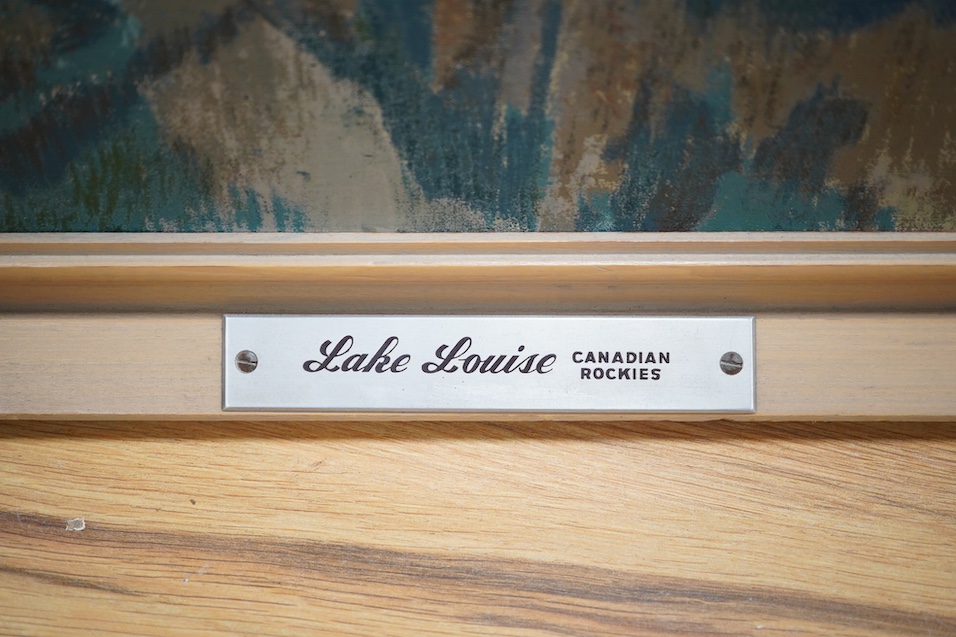 Franklin Arbuckle (1909-2001), mixed media, ‘Lake Louise, Canadian Rockies’, 59 x 74cm. Condition - fair, some scuffs